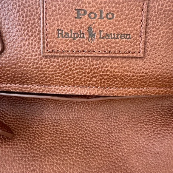 Polo by Ralph Lauren Tan Leather Travel Bag with Strap - Picture 3 of 10